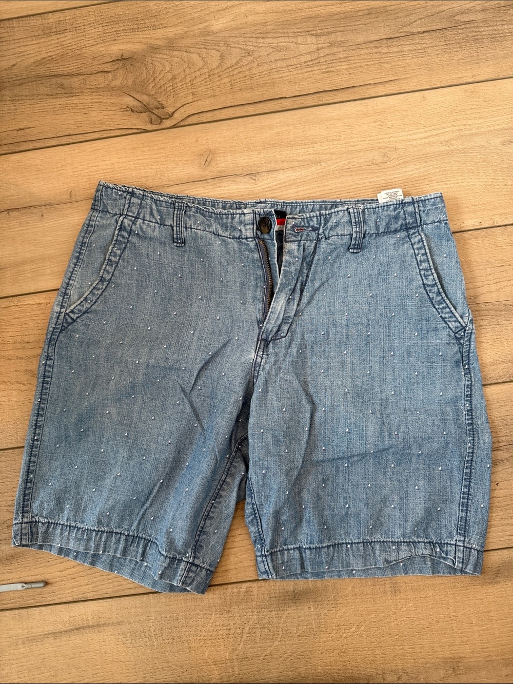 Aeropostale Women's Light Blue Chambray Flat Front Shorts